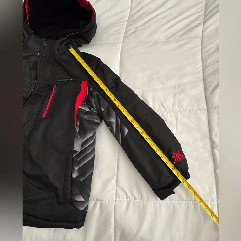 ZeroXposur  Puffy Black Jacket with Red and Gray Accents